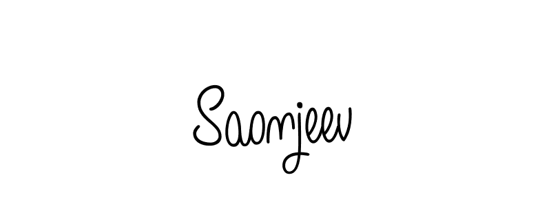 Saonjeev stylish signature style. Best Handwritten Sign (Angelique-Rose-font-FFP) for my name. Handwritten Signature Collection Ideas for my name Saonjeev. Saonjeev signature style 5 images and pictures png