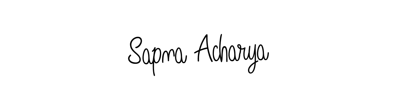 The best way (Angelique-Rose-font-FFP) to make a short signature is to pick only two or three words in your name. The name Sapna Acharya include a total of six letters. For converting this name. Sapna Acharya signature style 5 images and pictures png