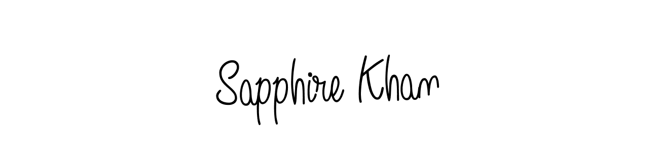 How to make Sapphire Khan name signature. Use Angelique-Rose-font-FFP style for creating short signs online. This is the latest handwritten sign. Sapphire Khan signature style 5 images and pictures png