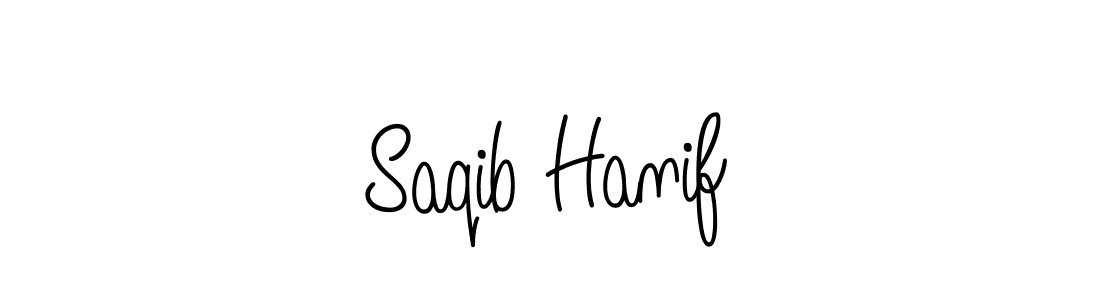 You should practise on your own different ways (Angelique-Rose-font-FFP) to write your name (Saqib Hanif) in signature. don't let someone else do it for you. Saqib Hanif signature style 5 images and pictures png