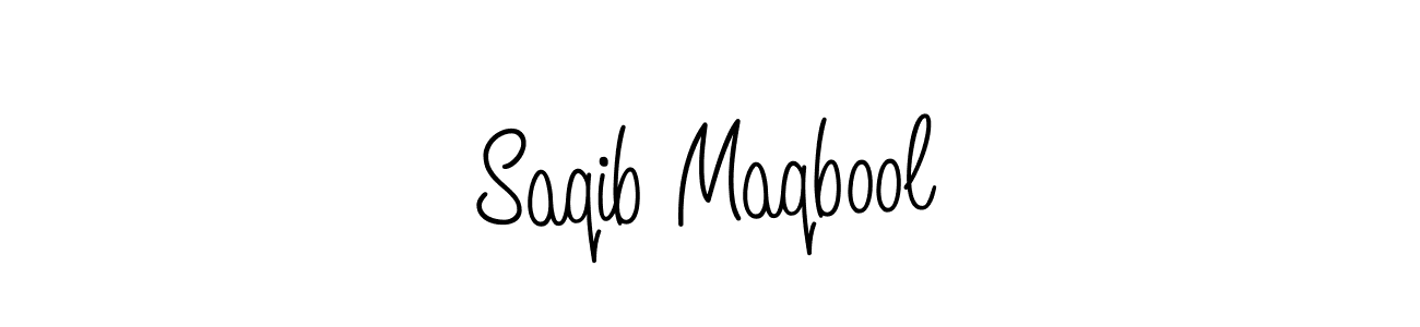 How to make Saqib Maqbool name signature. Use Angelique-Rose-font-FFP style for creating short signs online. This is the latest handwritten sign. Saqib Maqbool signature style 5 images and pictures png