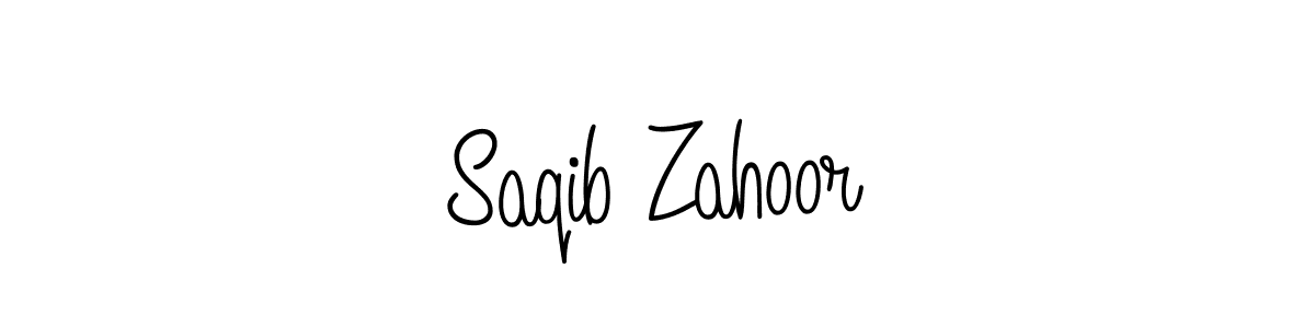 Use a signature maker to create a handwritten signature online. With this signature software, you can design (Angelique-Rose-font-FFP) your own signature for name Saqib Zahoor. Saqib Zahoor signature style 5 images and pictures png