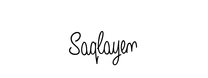 Use a signature maker to create a handwritten signature online. With this signature software, you can design (Angelique-Rose-font-FFP) your own signature for name Saqlayen. Saqlayen signature style 5 images and pictures png