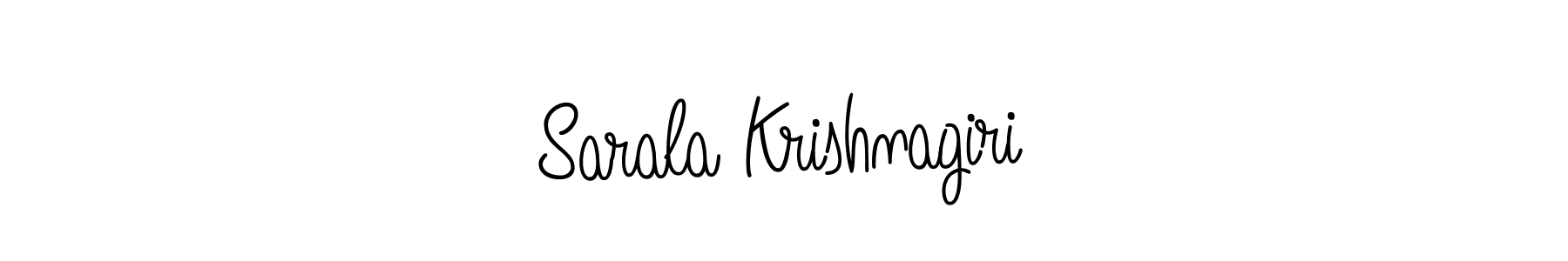 Create a beautiful signature design for name Sarala Krishnagiri. With this signature (Angelique-Rose-font-FFP) fonts, you can make a handwritten signature for free. Sarala Krishnagiri signature style 5 images and pictures png