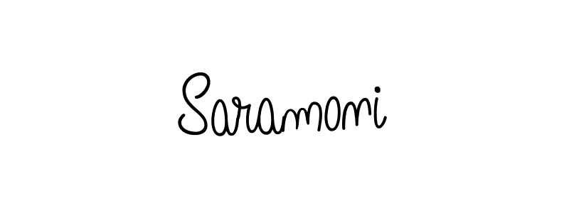 Use a signature maker to create a handwritten signature online. With this signature software, you can design (Angelique-Rose-font-FFP) your own signature for name Saramoni. Saramoni signature style 5 images and pictures png