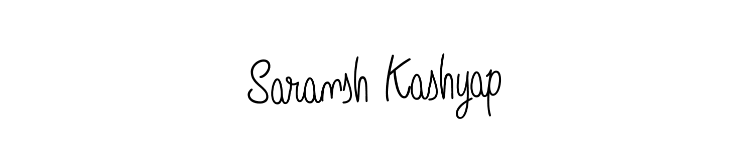 Make a beautiful signature design for name Saransh Kashyap. With this signature (Angelique-Rose-font-FFP) style, you can create a handwritten signature for free. Saransh Kashyap signature style 5 images and pictures png