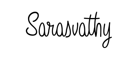 You should practise on your own different ways (Angelique-Rose-font-FFP) to write your name (Sarasvathy) in signature. Don't let someone else do it for you. Sarasvathy signature style 5 images and pictures png