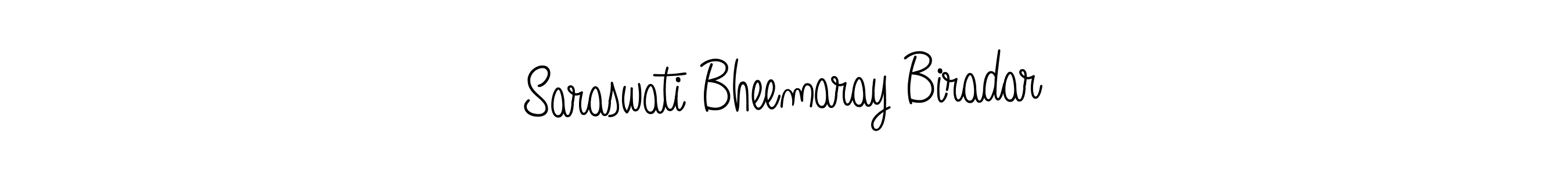 How to make Saraswati Bheemaray Biradar name signature. Use Angelique-Rose-font-FFP style for creating short signs online. This is the latest handwritten sign. Saraswati Bheemaray Biradar signature style 5 images and pictures png