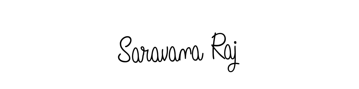 Use a signature maker to create a handwritten signature online. With this signature software, you can design (Angelique-Rose-font-FFP) your own signature for name Saravana Raj. Saravana Raj signature style 5 images and pictures png