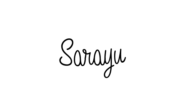 Make a beautiful signature design for name Sarayu. With this signature (Angelique-Rose-font-FFP) style, you can create a handwritten signature for free. Sarayu signature style 5 images and pictures png