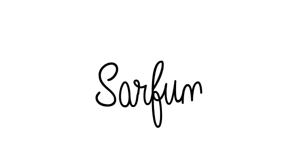 Make a beautiful signature design for name Sarfun. With this signature (Angelique-Rose-font-FFP) style, you can create a handwritten signature for free. Sarfun signature style 5 images and pictures png