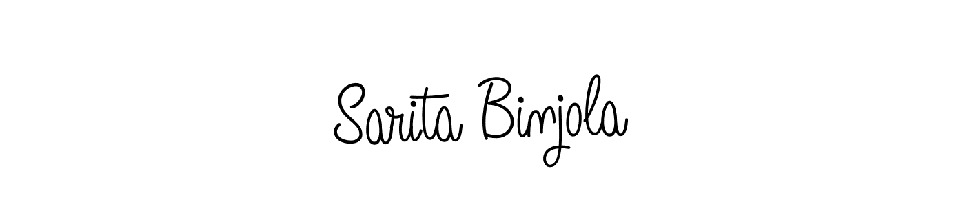 You should practise on your own different ways (Angelique-Rose-font-FFP) to write your name (Sarita Binjola) in signature. don't let someone else do it for you. Sarita Binjola signature style 5 images and pictures png