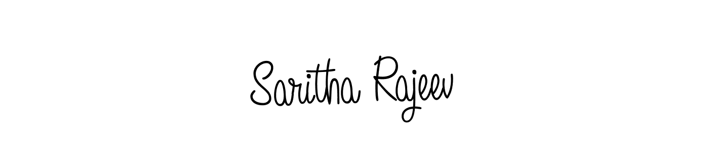 Use a signature maker to create a handwritten signature online. With this signature software, you can design (Angelique-Rose-font-FFP) your own signature for name Saritha Rajeev. Saritha Rajeev signature style 5 images and pictures png