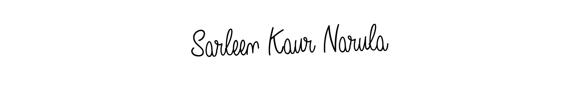 Make a beautiful signature design for name Sarleen Kaur Narula. With this signature (Angelique-Rose-font-FFP) style, you can create a handwritten signature for free. Sarleen Kaur Narula signature style 5 images and pictures png