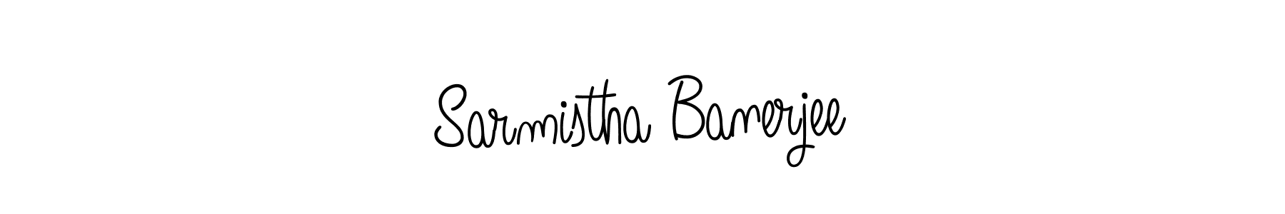 Make a beautiful signature design for name Sarmistha Banerjee. With this signature (Angelique-Rose-font-FFP) style, you can create a handwritten signature for free. Sarmistha Banerjee signature style 5 images and pictures png