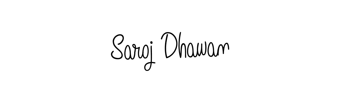 You should practise on your own different ways (Angelique-Rose-font-FFP) to write your name (Saroj Dhawan) in signature. don't let someone else do it for you. Saroj Dhawan signature style 5 images and pictures png