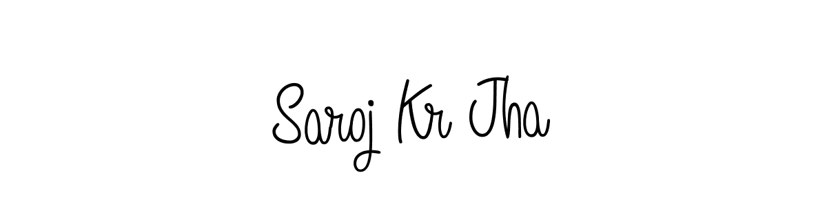 How to make Saroj Kr Jha name signature. Use Angelique-Rose-font-FFP style for creating short signs online. This is the latest handwritten sign. Saroj Kr Jha signature style 5 images and pictures png