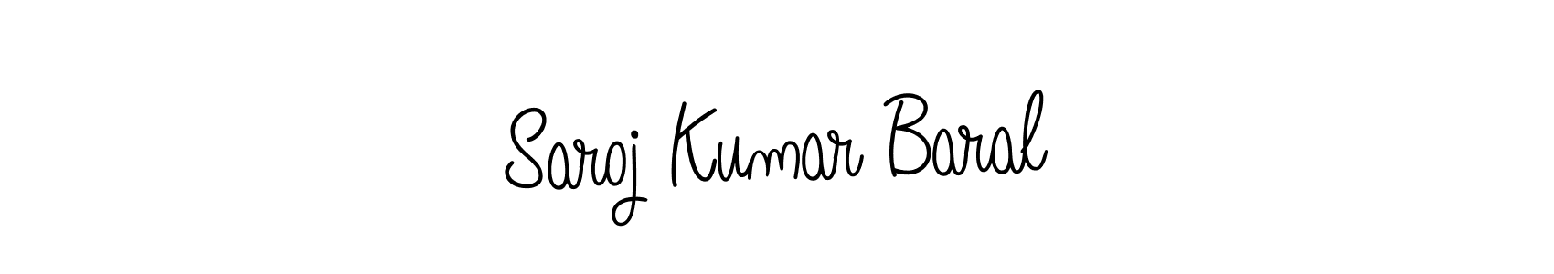 You should practise on your own different ways (Angelique-Rose-font-FFP) to write your name (Saroj Kumar Baral) in signature. don't let someone else do it for you. Saroj Kumar Baral signature style 5 images and pictures png