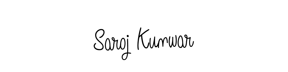 You should practise on your own different ways (Angelique-Rose-font-FFP) to write your name (Saroj Kunwar) in signature. don't let someone else do it for you. Saroj Kunwar signature style 5 images and pictures png