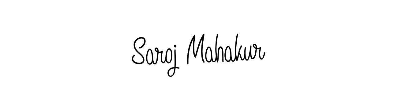 The best way (Angelique-Rose-font-FFP) to make a short signature is to pick only two or three words in your name. The name Saroj Mahakur include a total of six letters. For converting this name. Saroj Mahakur signature style 5 images and pictures png