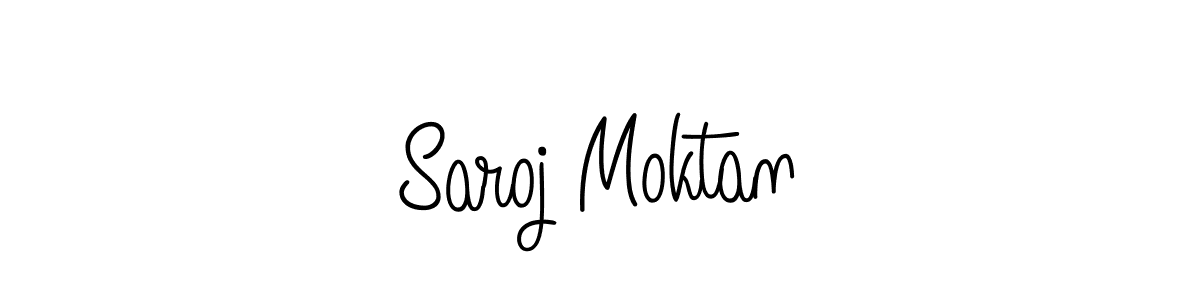 The best way (Angelique-Rose-font-FFP) to make a short signature is to pick only two or three words in your name. The name Saroj Moktan include a total of six letters. For converting this name. Saroj Moktan signature style 5 images and pictures png