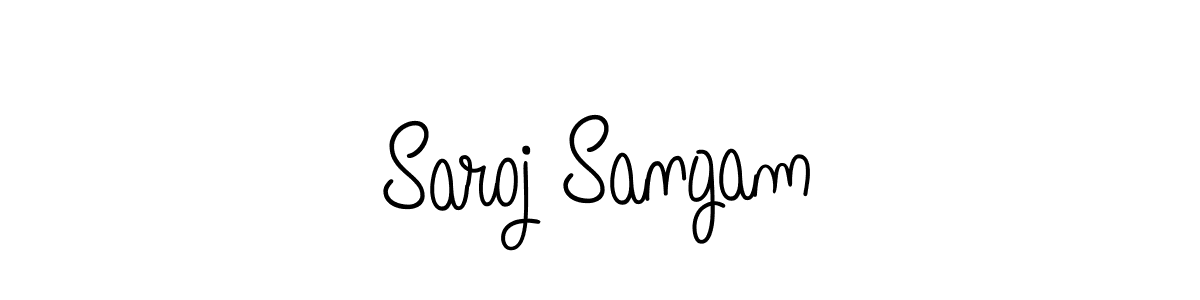 Saroj Sangam stylish signature style. Best Handwritten Sign (Angelique-Rose-font-FFP) for my name. Handwritten Signature Collection Ideas for my name Saroj Sangam. Saroj Sangam signature style 5 images and pictures png