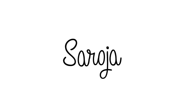 Use a signature maker to create a handwritten signature online. With this signature software, you can design (Angelique-Rose-font-FFP) your own signature for name Saroja. Saroja signature style 5 images and pictures png