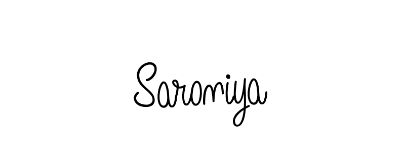 How to make Saroniya name signature. Use Angelique-Rose-font-FFP style for creating short signs online. This is the latest handwritten sign. Saroniya signature style 5 images and pictures png