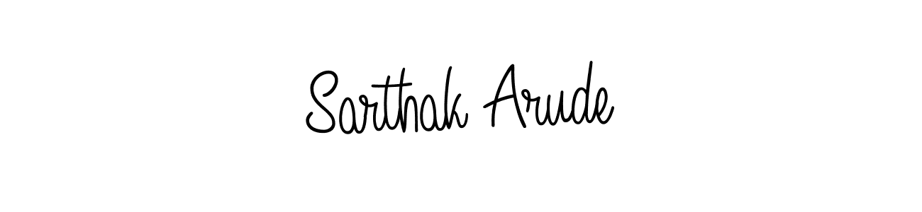 The best way (Angelique-Rose-font-FFP) to make a short signature is to pick only two or three words in your name. The name Sarthak Arude include a total of six letters. For converting this name. Sarthak Arude signature style 5 images and pictures png