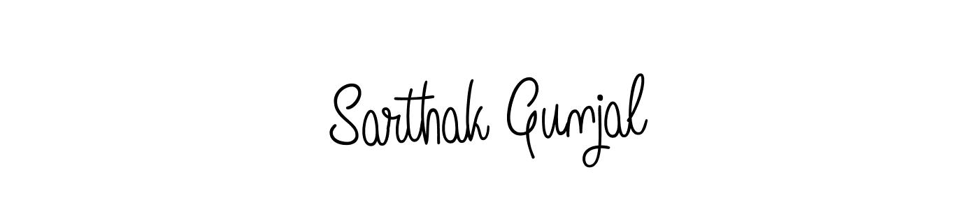 Sarthak Gunjal stylish signature style. Best Handwritten Sign (Angelique-Rose-font-FFP) for my name. Handwritten Signature Collection Ideas for my name Sarthak Gunjal. Sarthak Gunjal signature style 5 images and pictures png