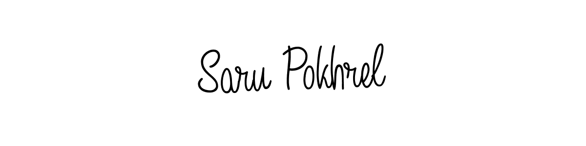 Create a beautiful signature design for name Saru Pokhrel. With this signature (Angelique-Rose-font-FFP) fonts, you can make a handwritten signature for free. Saru Pokhrel signature style 5 images and pictures png