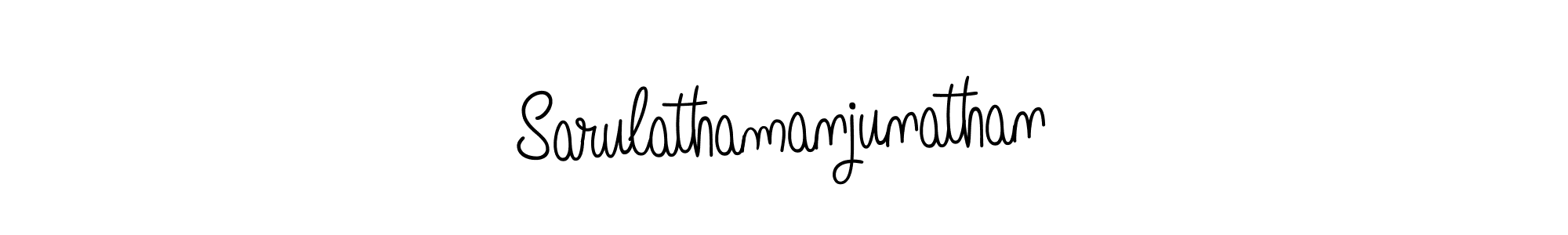 You should practise on your own different ways (Angelique-Rose-font-FFP) to write your name (Sarulathamanjunathan) in signature. don't let someone else do it for you. Sarulathamanjunathan signature style 5 images and pictures png