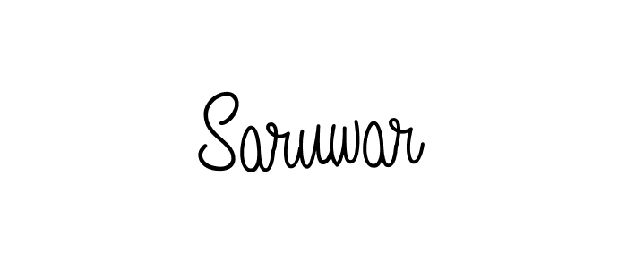 You should practise on your own different ways (Angelique-Rose-font-FFP) to write your name (Saruwar) in signature. don't let someone else do it for you. Saruwar signature style 5 images and pictures png