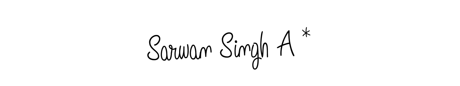 Make a short Sarwan Singh A * signature style. Manage your documents anywhere anytime using Angelique-Rose-font-FFP. Create and add eSignatures, submit forms, share and send files easily. Sarwan Singh A * signature style 5 images and pictures png