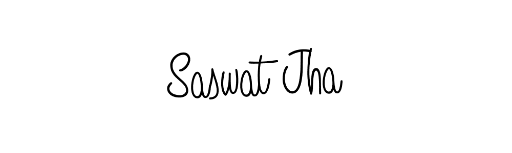 The best way (Angelique-Rose-font-FFP) to make a short signature is to pick only two or three words in your name. The name Saswat Jha include a total of six letters. For converting this name. Saswat Jha signature style 5 images and pictures png