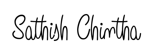 You should practise on your own different ways (Angelique-Rose-font-FFP) to write your name (Sathish Chintha) in signature. Don't let someone else do it for you. Sathish Chintha signature style 5 images and pictures png