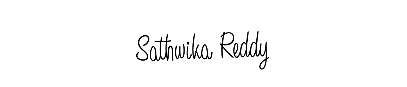 How to make Sathwika Reddy name signature. Use Angelique-Rose-font-FFP style for creating short signs online. This is the latest handwritten sign. Sathwika Reddy signature style 5 images and pictures png