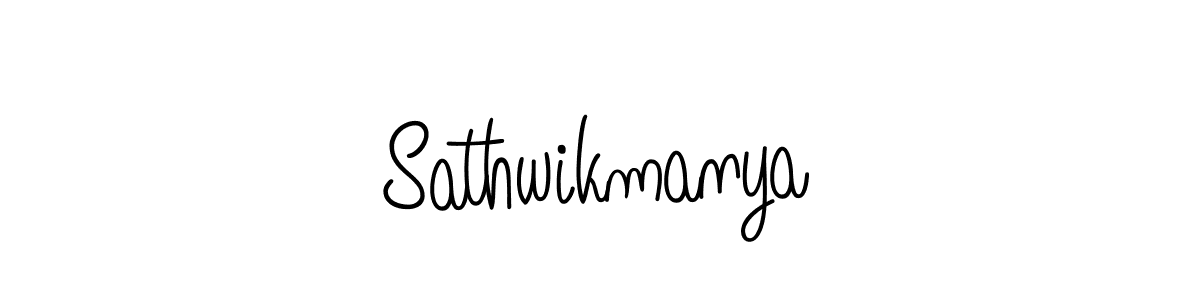 Make a beautiful signature design for name Sathwikmanya. With this signature (Angelique-Rose-font-FFP) style, you can create a handwritten signature for free. Sathwikmanya signature style 5 images and pictures png