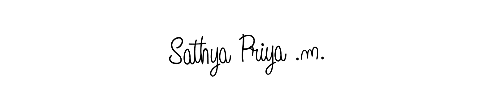 It looks lik you need a new signature style for name Sathya Priya .m.. Design unique handwritten (Angelique-Rose-font-FFP) signature with our free signature maker in just a few clicks. Sathya Priya .m. signature style 5 images and pictures png