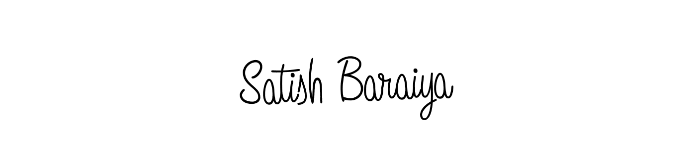 Satish Baraiya stylish signature style. Best Handwritten Sign (Angelique-Rose-font-FFP) for my name. Handwritten Signature Collection Ideas for my name Satish Baraiya. Satish Baraiya signature style 5 images and pictures png