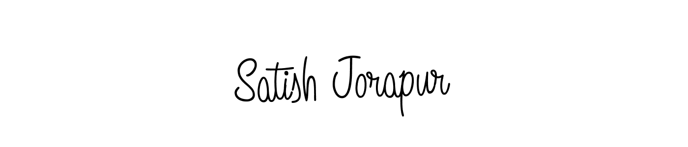 You should practise on your own different ways (Angelique-Rose-font-FFP) to write your name (Satish Jorapur) in signature. don't let someone else do it for you. Satish Jorapur signature style 5 images and pictures png