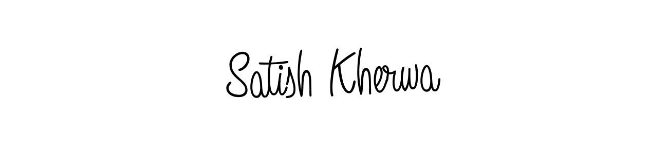 Make a beautiful signature design for name Satish Kherwa. With this signature (Angelique-Rose-font-FFP) style, you can create a handwritten signature for free. Satish Kherwa signature style 5 images and pictures png