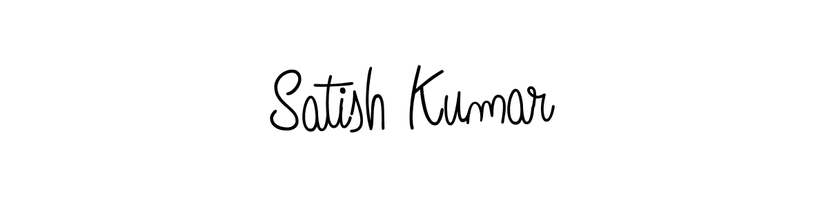 You should practise on your own different ways (Angelique-Rose-font-FFP) to write your name (Satish Kumar) in signature. don't let someone else do it for you. Satish Kumar signature style 5 images and pictures png