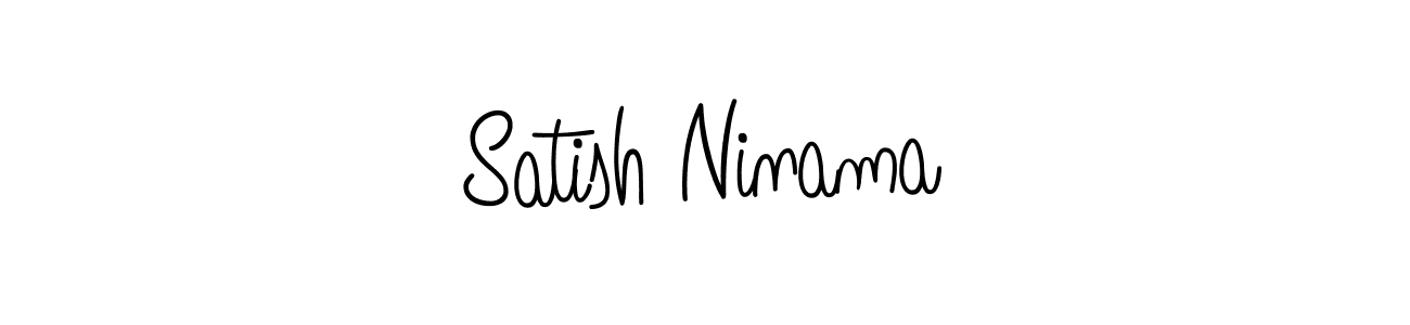Use a signature maker to create a handwritten signature online. With this signature software, you can design (Angelique-Rose-font-FFP) your own signature for name Satish Ninama. Satish Ninama signature style 5 images and pictures png