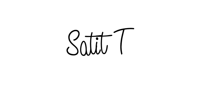 Satit T stylish signature style. Best Handwritten Sign (Angelique-Rose-font-FFP) for my name. Handwritten Signature Collection Ideas for my name Satit T. Satit T signature style 5 images and pictures png