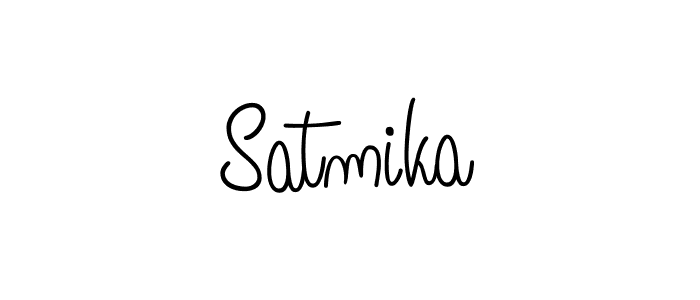 How to make Satmika name signature. Use Angelique-Rose-font-FFP style for creating short signs online. This is the latest handwritten sign. Satmika signature style 5 images and pictures png
