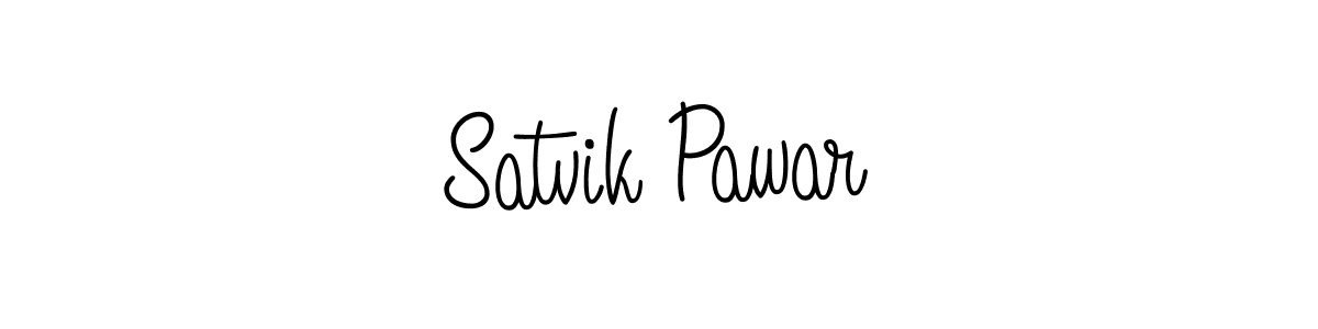 How to make Satvik Pawar name signature. Use Angelique-Rose-font-FFP style for creating short signs online. This is the latest handwritten sign. Satvik Pawar signature style 5 images and pictures png