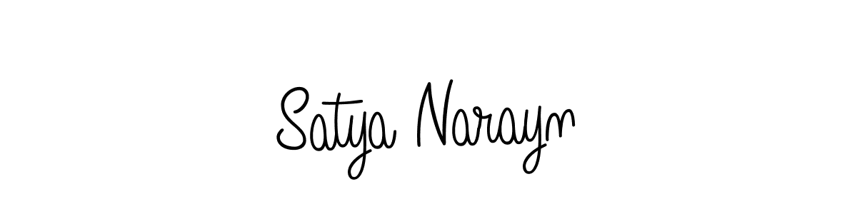 How to make Satya Narayn name signature. Use Angelique-Rose-font-FFP style for creating short signs online. This is the latest handwritten sign. Satya Narayn signature style 5 images and pictures png