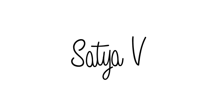 The best way (Angelique-Rose-font-FFP) to make a short signature is to pick only two or three words in your name. The name Satya V include a total of six letters. For converting this name. Satya V signature style 5 images and pictures png