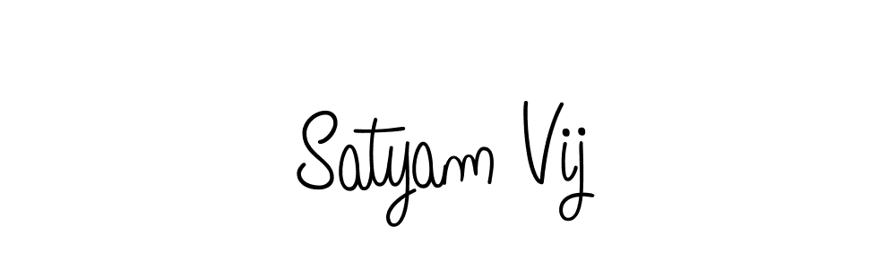 Use a signature maker to create a handwritten signature online. With this signature software, you can design (Angelique-Rose-font-FFP) your own signature for name Satyam Vij. Satyam Vij signature style 5 images and pictures png